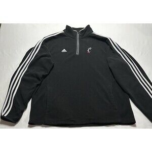 Cincinnati Bearcats Adidas 1/4 Zip Fleece Sweatshirt Black Pullover NCAA Mens XL